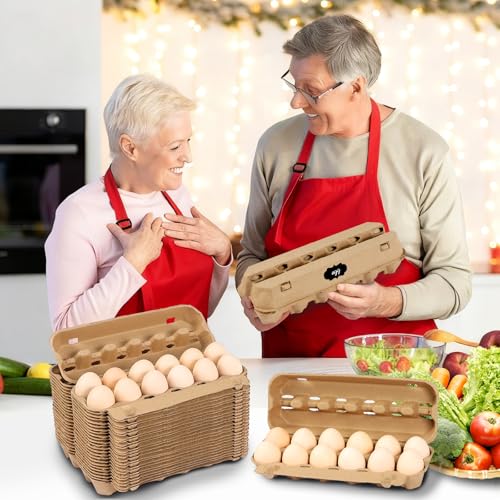 25-Pack Empty Egg Cartons 12 Count,Natural Paper Pulp Egg Cartons Bulk for Fresh Eggs Storage,Reusable Cardboard Eggs Holder for Farm, Kitchen, Organizing & Transport - size: 2x6 Style - 25Pack