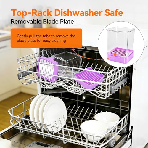 Fruit Slicer Cup for Strawberry, Banana, Hard-Boiled Egg - Detachable Cutter with Push Plate - Rapid & Safe Slicing Kitchen Gadget for Quick Meal Prep (Purple) - color: Purple