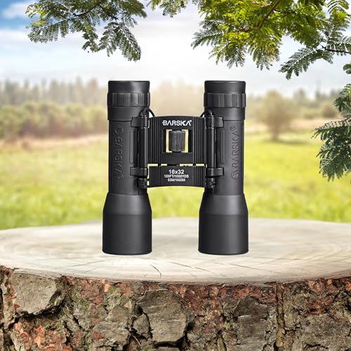 Barska Lucid View Compact Binoculars – Fully Coated Roof Prism, Center Focus, Lightweight Outdoor Binoculars for Bird Watching, Hiking, and Travel - size: 16x32