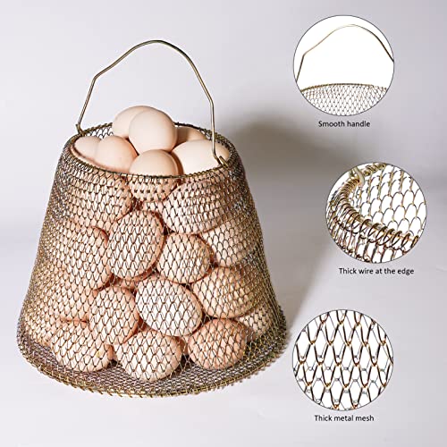 Egg Basket, Collapsible Mini Storage - Can Easily Load Eggs for Carrying and Collecting Eggs, Easy Washing, and Fast-drying, Country Primitive Farmhouse Style (Big) - color: Big