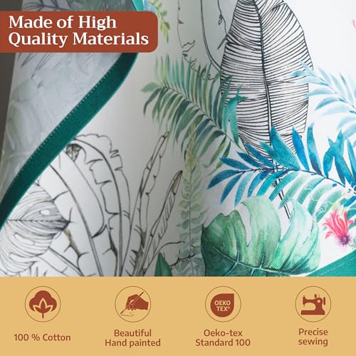 Maison d' Hermine Kitchen Towels Set of 3 Reusable 100% Cotton 27.50" x 20" | Cloth Tea Dish Towels Absorbent with Hanging Loop for Kitchen Dining Party Wedding Hotel Home Spring Summer - Tropiques - color: 025 - Tropiques