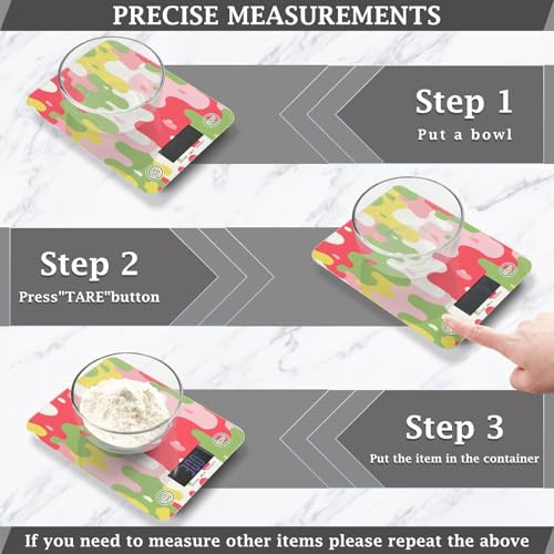 Food Scale Kitchen Scale Food Weight Scales Digital Weight Grams and Ounces Small Electronic Food Scale for Baking Cooking Colorful Drips - color: Colorful Drips
