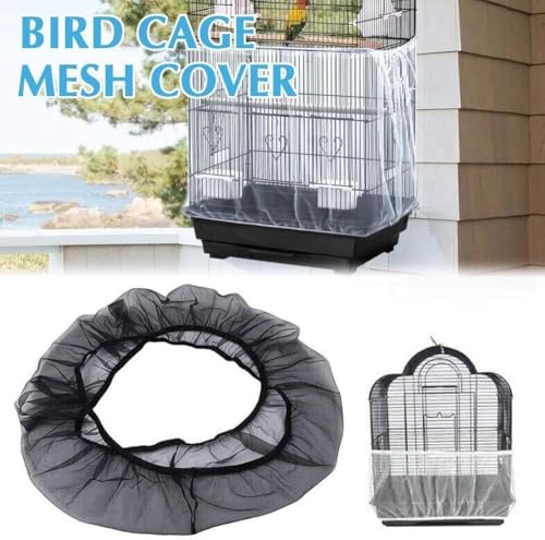 Bird Cage Cover,Universal Birdcage Seed Catcher Guard Net Cover, Nylon Pet Bird Cage, Airy Gauze Birdcage Accessories Mesh Net Bonsai Protection Accessories