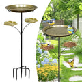 Bird Bath for Outside,Birdbaths with 2 Detachable Flower Feeders | Metal 5 Prongs Base,Detachable Bowl,Easy Clean/Install,37"H Freestanding Birdbath for Garden,lawn,yard,patio,Antique Gold - color: Antique Gold