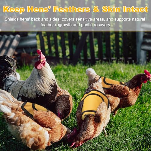 M METERXITY 4-Pack Chicken Saddle for Hens, 9.8 Inch Canvas Chicken Apron Back Protector with Adjustable Strap for Protecting Bird Back Feathers, Poultry Saver [Yellow] - color: Yellow