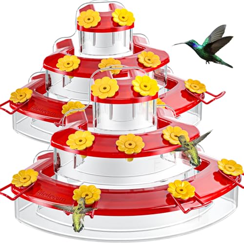 Birdream Hummingbird Feeders for Window, 2 Pack-18oz Suction Cup Hummingbird Feeder with 9 Feeding Ports & Clean Brush, Attracting Ruby Throated Anna Rufous - Red - size: 2 Pack