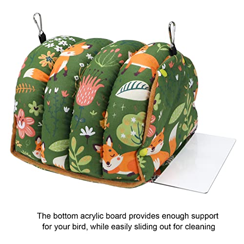 Wontee Bird Nest House Winter Warm Snuggle Hut Bird Bed Hanging Hammock for Parrots Budgies Parakeets Caique Senegal Cockatiels Conures (Large, Green) - color: Green, size: Large