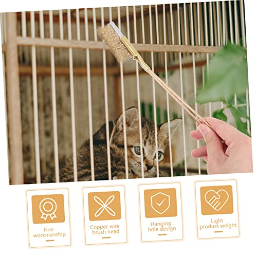 GANAZONO 1set Handle Bird Cage Brush for Easy Cleaning Wire Brush Extra Handle for Cage Maintenance and Effortless Bird Dropping Removal - size: 22X3X2CM