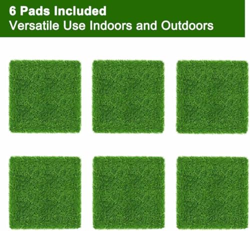 Chicken Laying & Nesting Pads for Coop, Washable Artificial Grass, 6 Pack | 1.2" Thick Egg Cushion | Fits Standard 12x12 Boxes | Anti-Shedding & Flexible | Breathable Drainage Mesh | Easy Rinse & Reuse