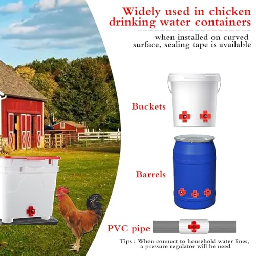 15-Pack Horizontal Chicken Nipples Waterer with 1/2" PVC Tee Fittings, Automatic Poultry Waterer Kit for DIY Chicken Duck Quail Watering System, Side Mount Drinker
