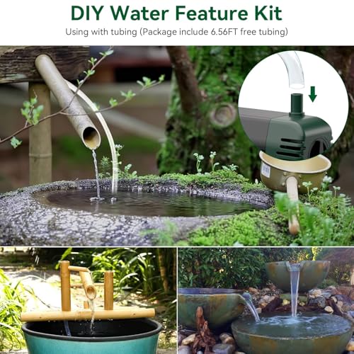 Solar Water Pump Fountain,20W Solar Fountain Pump 320GPH Solar Powered Water Pump with Adjustable Flow, PVC Tubing and 16.4ft Cord Length for Ponds, Garden, Waterfall, Fish Pond - size: 20W