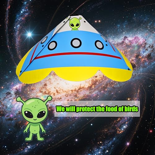 Alien UFO - Shaped Squirrel Baffle for Bird Feeders - Effective Squirrel Deterrent - Colorful & Durable Outdoor Accessory
