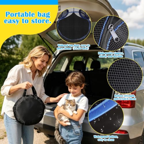 Small Animal Playpen Guinea Pig Cage Rabbit Cage Breathable Pop Open Exercise Yard Fence with Top Cover Anti Escape for Cat, Bunny, Hamster, cat, Hedgehog (Black & Blue) - color: Black & Blue
