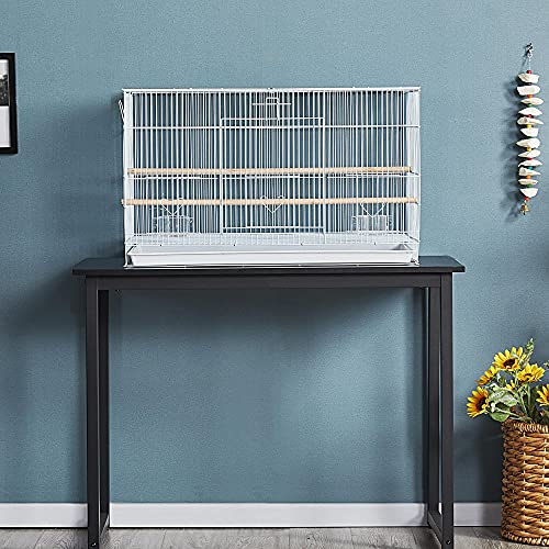 Topeakmart 30-inch Flight Bird Cage for Parrots Finches Budgies Cockatiels Parakeets Lovebirds Canaries with Slide-Out Tray, White - color: White