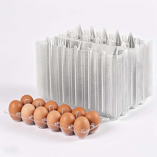 120pc 2*6 Clear Plastic Cheap Bulk Egg Cartons,12 Large Egg Carton | Cheapest 12 count Large Plastic Egg Cartons，Can Hold 2.5 oz of Eggs,Suitable For Farmers' Markets, Supermarkets, Kitchens. - size: 2x6 egg box (120 pieces)