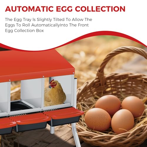Chicken Nesting Boxes with Cleanable Pull-Out Trays, 4-Hole Wall Mount Roll Away Nest for Easy Cleaning & Egg Collection - size: 4 holes with legs