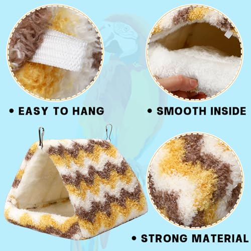 PETKNOWS 2 Pack Bird Nest House, Hanging Hammock Fluffy Parrots Bird Bed | Plush Fabric Material, Cage Bird Hammock, Winter Warm Hanging Bed, 2 Pack Soft Birds Nest For Parrot Cockatiels ﻿ - color: Yellow Green