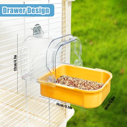 Bird Bath for Cage, Cleaning Pet Supplies Cockatiel Bird Bathtub with Hanging Hooks for Little Bird Parrots Spacious Parakeets Portable Shower for Most Birdcage (Beige) - color: white
