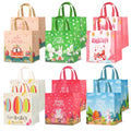 Bszatan 12PCS Easter Gift Bags with Handles, Treat Bags with Happy Bunny Carrot Chick, Multifunctional Non-Woven Easter Baskets for Egg Hunt, Gifts Wrapping, Party Supplies, 8.3×7.9×5.9inch - color: 12 gift bags