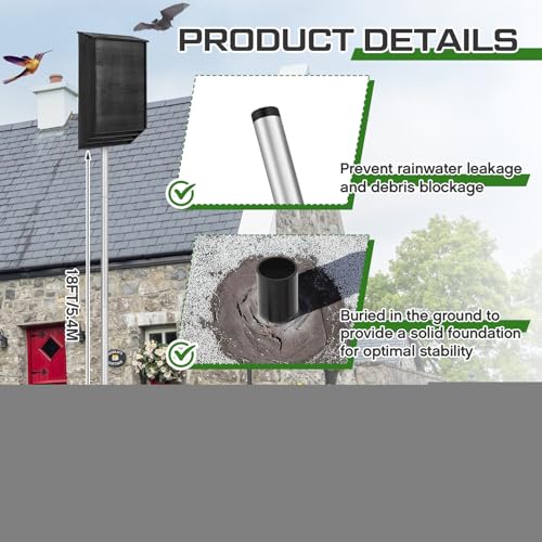 Yaocom 2 Pack 15 ft Telescoping Purple Martin Bird House Bat House Pole with Ground Socket for Outdoor