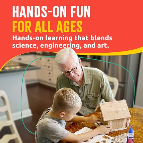 Jr Bird House Kit, DIY Cedar Wood Birdhouse for Outdoors with Paint | Fun for Kids & Adults, Bird House Making Kit for All Ages (1-Pack)