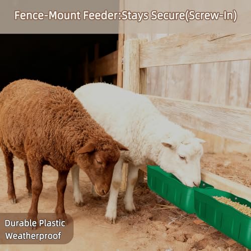 Chicken Feeder Waterer,Hanging Goat Feeders,Feed Trough 3.5 Quart 2 Pack,Hanging Fence Feed Trough for Poultry Livestock,Green - color: Green, size: 3.5 Quart (2 Pack)