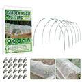 Garden Netting Kit for Raised Beds, 10x30FT Ultra Fine Mesh Netting ＆6 Sets Fiberglass Garden Hoops, Insect Netting for Garden Plant Row Cover Vegetable Flowers Protection Barrier - size: 10x30FT