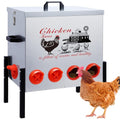 100LB Large Automatic Chicken Feeder–10 Feeding Ports No-Waste Galvanized Metal Chicken Feeder with Adjustable Legs & Locking Lid Poultry Feeder for Chickens,Geese,Ducks,Waterproof