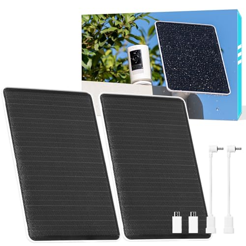 5V 8W Solar Panel for Security Camera, for Bird Feeder, 4G AOV Trail Cam, Ring Tapo Eufy Vicohome Eseecloud, Native USB-C, Micro-USB & DC 3.5mm*1.35mm, 23% Conversion, 9.8 Ft, 260 Days Care Plan - color: 2 Pack AOV USB-C & Micro_USB & DC 3.5mm*1.35mm