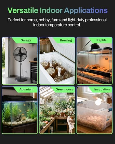 BN-LINK Temperature Controller Dual Thermostat Outlet for Heating Cooling | 2-Stage Outlet Digital Temp Controller Plug for Reptiles Aquarium Carboy Homebrew Breeding Fermenter, -58-230℉, 15A/1875W - style: T10