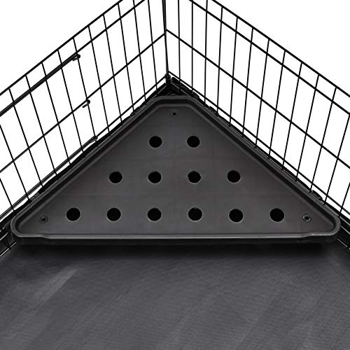 Amazon Basics Leakproof Canvas Bottom Guinea Pig Cage, Easy to Clean Small Animal Habitat with Divider Set, Indoor/Outdoor, Portable, No Tools Needed, 47.6"L x 24.2"W x 14"H, Black - size: 47.6"L x 24.2"W x 14.0"H