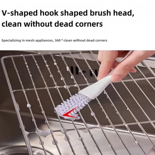 2 Pack Oven, Stove & BBQ Cleaning Brush Set with Scraper Heads, for BBQ Grates, Kitchen Crevices, Oven Racks and Bird Cage Dead Corner Gap Brush