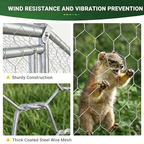 Heavy Duty Metal Chicken Coop with Hardware Cloth (235" L x 118" W x 77.99" H) - size: 235.11"L x 118.11"W x 78.33"H