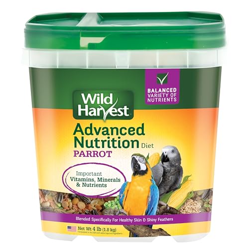 Wild Harvest Advanced Nutrition Parrot, 4 Pounds, Seed, Grain And Vegetable Mix - size: 4 Pound (Pack of 1)