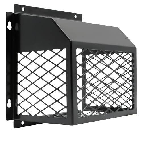 Universal Dryer Exhaust Guard Vent Cover Outside | 7"x7"x5" Heavy Duty Ventilation Bird Cage to Prevents Birds & Rodents from Entering Exhaust for 3" to 4" Bathroom Exhaust Fan - color: Black