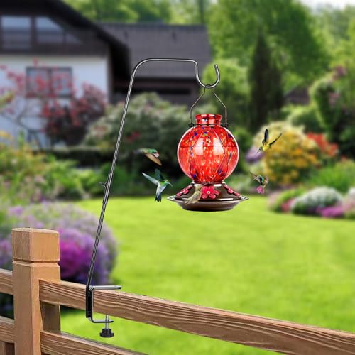 Deck Hook, 28 Inch Bird Feeder Hanger for Hummingbird Feeders, Black | Heavy Duty, Weather-Proof Metal Hanger for Planters, Lanterns, Wind Chimes, Holiday Decorations, Gifts for Women Men Mom Dad - size: 28inch