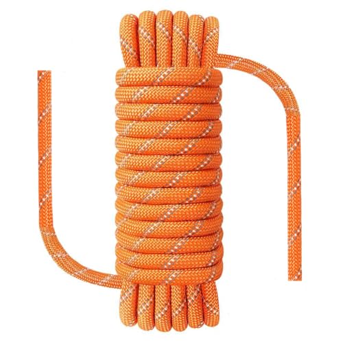 Climbing Rope, Waterproof Anti-Freezing Static Rope, Reflective, Floating, for Climbing, Arborist, Rappelling, Swing, Boating, Marine, Rafting and Caving - color: Orange, size: 3/8" x 16'