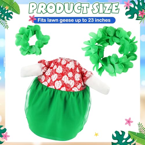Bikini Porch Goose Outfits with Sunglasses and Swimming Tube for 23" Summer Goose Costume Garden Patio Statue Decor(Hawaii Girl) - style: Hawaii Girl