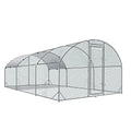 Large Metal Chicken Coop Round Top Upgrade Tri-Supporting Wire Mesh Chicken Run,Chicken Pen with Water-Resident and Anti-UV Cover,Duck Rabbit House Outdoor(19'L x 9'W x 6.5'H) - size: 228.1"L x 108.0"W x 78.0"H