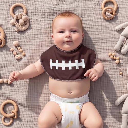 SmoothNovelty 5 Pack Football Baby Burp Cloths Soft Absorbent Burping Rags for Newborns 19"x9" Spit up Cloths for Boy Girl Newborn Baby Shower Registry Gifts Set Nursery Decor - style: Football
