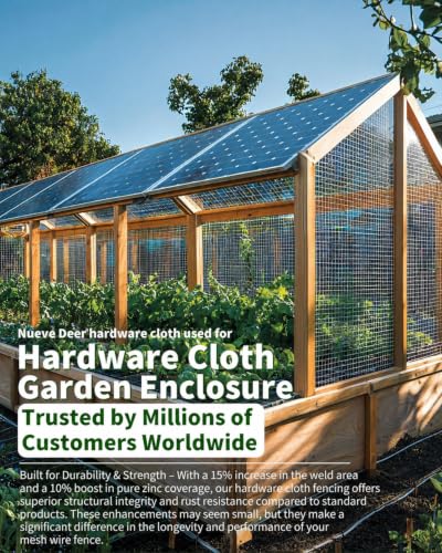 Hardware Cloth 1/2'' Chicken Wire Fencing 48'' x 100' 19-Gauge | Hot-dip Galvanized After Welding Chicken Wire Mesh Roll Works as Chicken Coop Wire for Secure Poultry Enclosures - size: 1/2'' 48in x 100ft