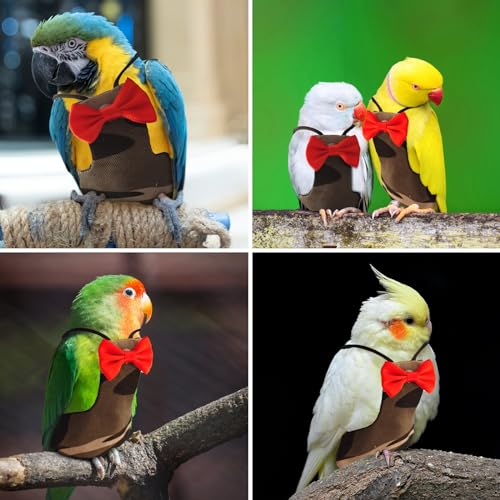 Bird Diaper Washable Reusable Parrot Flight Suit Nappies Protective Breathable Parrot Nappy Clothes for Parakeet, Macaw, Budgie, Canary, Cockatiel (Camouflage, Small) - size: Small