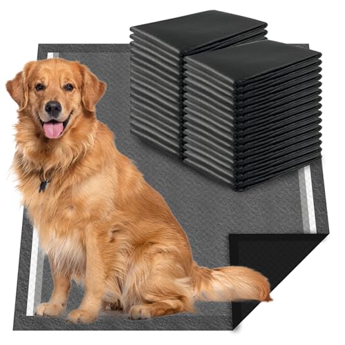 Dogcator Charcoal Dog Pee Pads Extra Large 28“x34”, Puppy Pads XL 30 Count, Potty Pads for Dogs, Disposable Urine Bed Pads for Odor-Control, X-Large Piddle Underpads, Training Liners for Housebreaking - size: 28"x34"-30 Count
