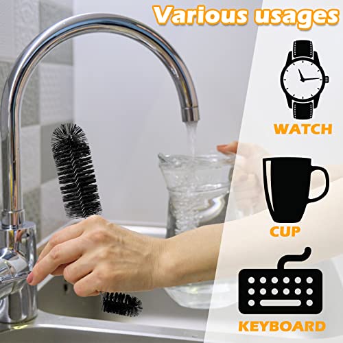 Hummingbird Feeder Cleaning Brush 19 Pieces 3 Size Mini Nylon Double Headed 2 in 1 Hummingbird Brush Hard to Reach Places Tiny Cleaning Kit(Black) - color: Black