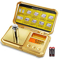 Fuzion Digital Gram Scale 200g/0.01g, Gold Scale for Jewelers | Embossed Steampunk, Dragon & Pirate Design, Pocket Herb Scale with 6 Modes, Tare(50g Calibration Weight & Battery Included) - color: Gold, size: 200/0.01g