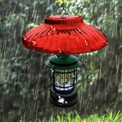 Bird Feeder Protective Cover, Weather Protective Guard, Rainproof Bird Feeding Shelter, Baffle Rain Protective Dome Outdoor Garden, Red
