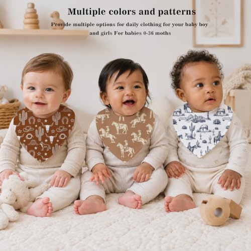 Baby Organic Cotton Teething Cloth Newborn Baby Burp Cloth Bandana Drool Cloth for Drooling Cotton Baby Gifts - color: Cowboy