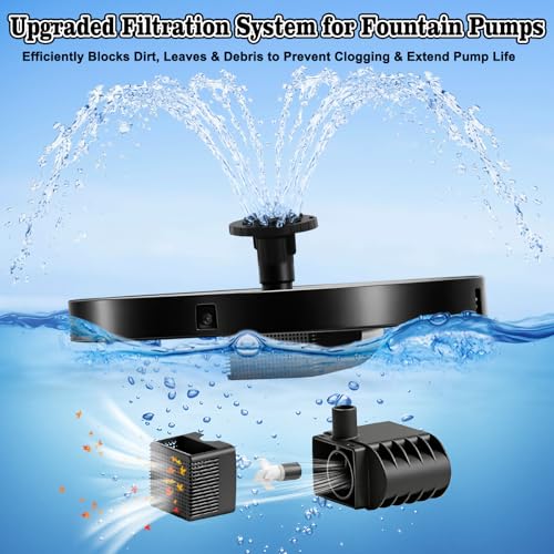 Solar Fountain, Upgraded Bird Bath for Outside Garden Patio Pond | 3.5W Solar Water Fountain Pump, 6 Nozzles 4 Fixed Stakes, No Battery Needed, Easy to Use - color: 3.5w Solar Fountain Pump