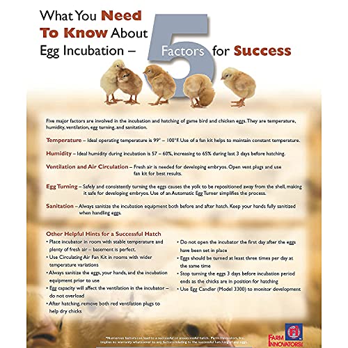 Farm Innovators 2450 Heated Digital Circulated Air Incubator with Automatic Egg Turner for Improved Egg Hatching of Up To 41 Eggs, White (2 Pack)