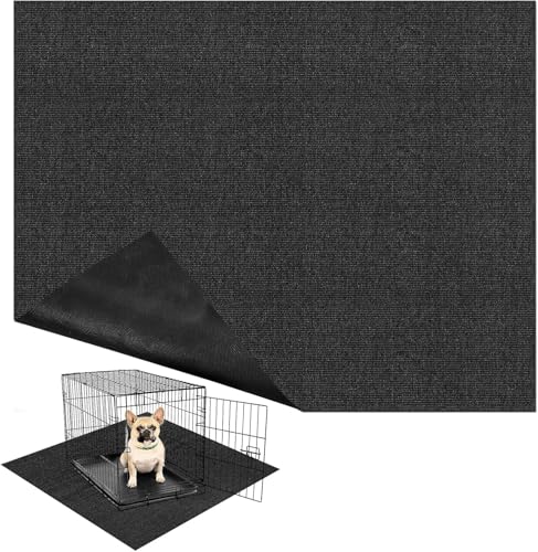 Under Dog Crate Mat Floor Protector, Non-Slip Rubber Kennel Mat, Washable | 50" X 32" X 0.23'', Absorbs Urine Dog Playpen Mat, Protect Floors - size: 50" X 32"